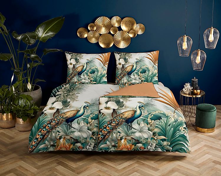 Descanso Wendebettwäsche "Dana1" 2 Stk. tlg. Mako Satin, 135x200, Biese, Re günstig online kaufen