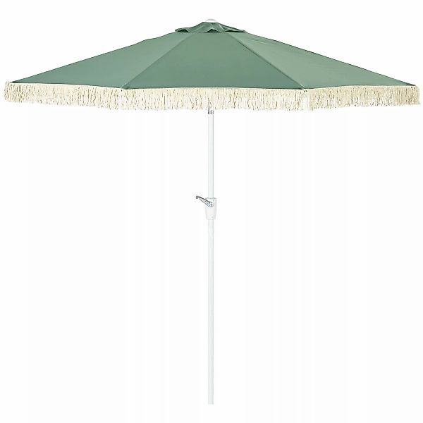 Outsunny Gartenschirm gerade Outdoor-Sonnenschirm neigbar mit Fransenvolant günstig online kaufen