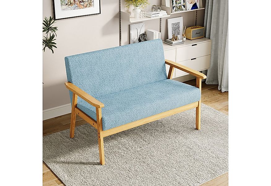 YOLEO 2-Sitzer Stoffsofa Couch mit Holz günstig online kaufen