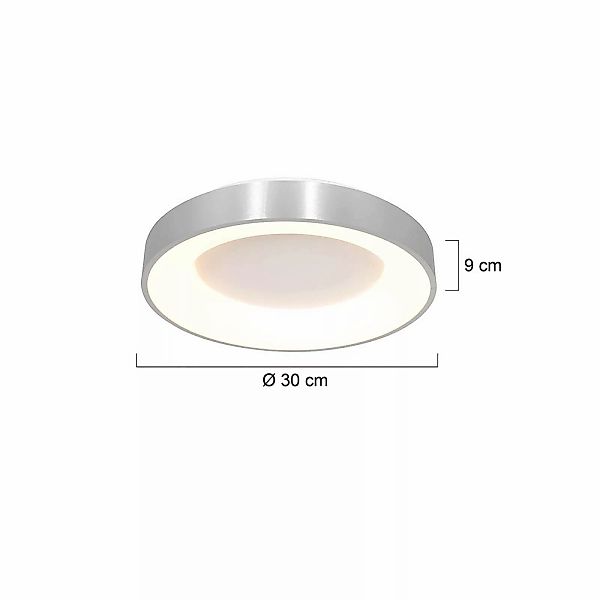 LED-Deckenleuchte Ringlede 2.700 K Ø 30 cm, silber günstig online kaufen