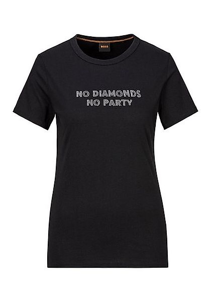 BOSS ORANGE Shirttop Elogo Crystal Premium Damenmode mit Strass-Besatz günstig online kaufen