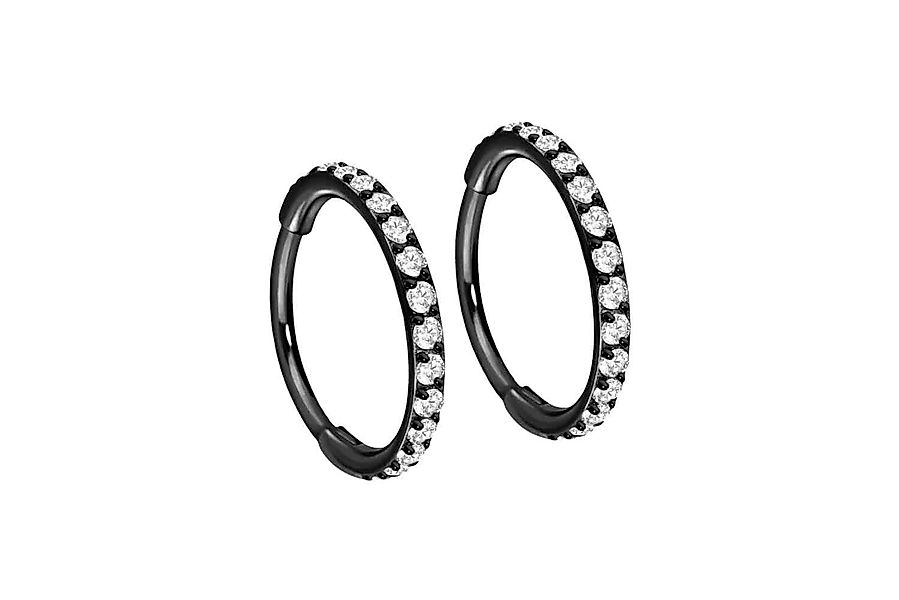 FILANGO Piercing-Set Titan Ohrclicker Creolen EINGEFASSTE günstig online kaufen