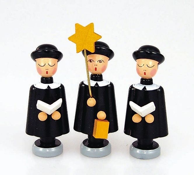Weihnachtsfigur Holzfiguren 3 Kurrendefiguren schwarz Höhe günstig online kaufen