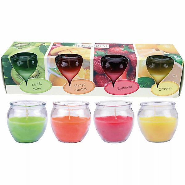 HS Candle Duftkerzen Selection 4 Kerzen Mix Fruit Selection günstig online kaufen