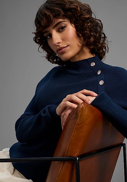 Laura Scott Strickpullover kuscheliger Winterstrick mit Knopfdetail und Ste günstig online kaufen
