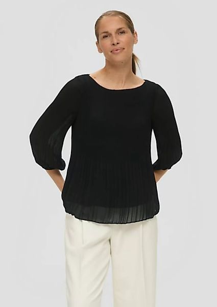 s.Oliver BLACK LABEL Klassische Bluse mit Plisseefalten günstig online kaufen