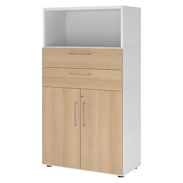 bümö Aktenschrank flexi Schrank Dekor: Weiß/Eiche günstig online kaufen