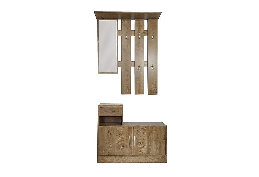 HTI-Line Garderoben-Set Garderobe Thekla, (Set, 1x Garderobenpaneel und 1x günstig online kaufen