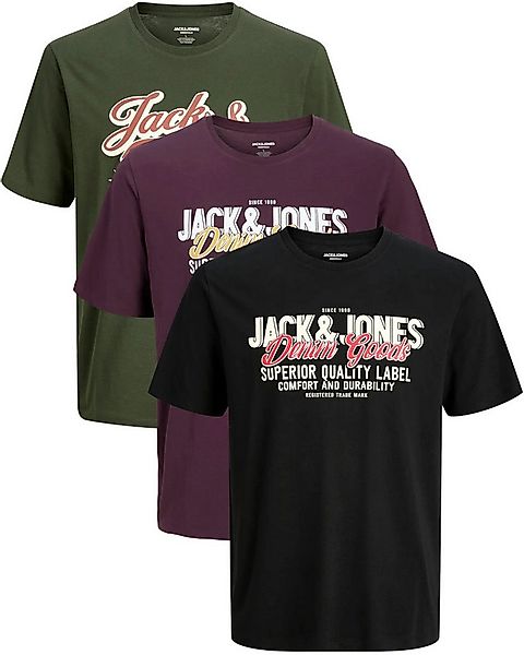 Jack & Jones PlusSize Print-Shirt (Spar-Set, 3er-Pack) Big Size Shirt Überg günstig online kaufen
