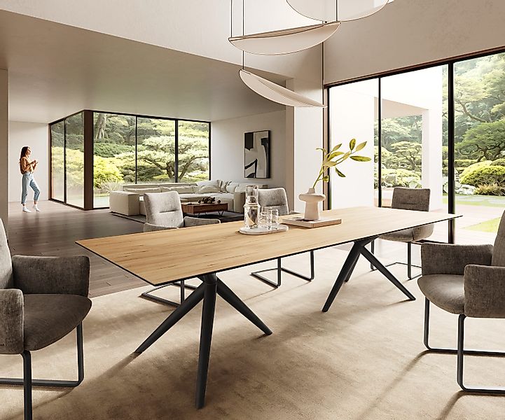 Esstisch Edge 300x100 Keramik Laminam® Sabbia Eichefarbig Estelar rund Meta günstig online kaufen