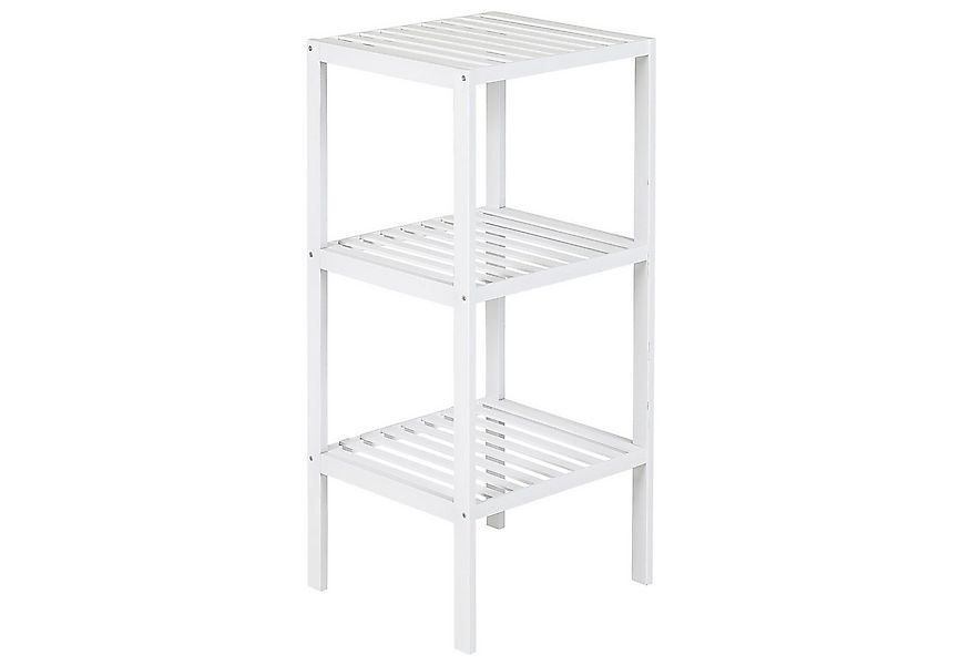axentia Regal Bambus, Standregal, Holzregal, weiß, Badregal, 3 Ablagen, wei günstig online kaufen