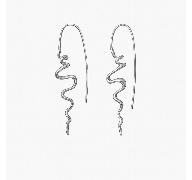 RAIKOU Paar Ohrhaken Vergoldet Lange Hakenohrringe mit kreativem Wellen-Des günstig online kaufen