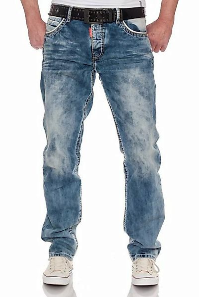 Cipo & Baxx Straight-Jeans Regular Fit mit Kontrastnähten günstig online kaufen