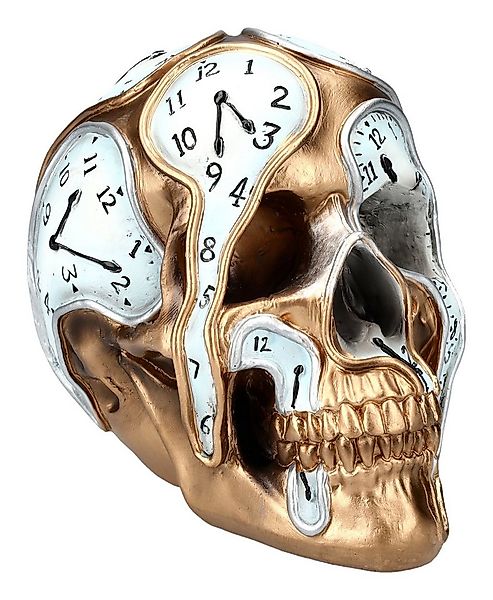 Figuren Shop GmbH Dekofigur Totenkopf mit Uhren - Time Goes By - Totenschäd günstig online kaufen