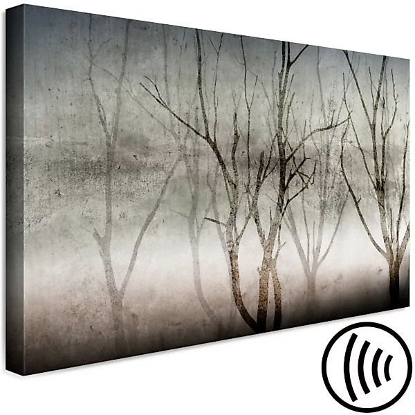 Wandbild Morgennebel - schwarze Baumäste auf einem grauen Hintergrund XXL günstig online kaufen