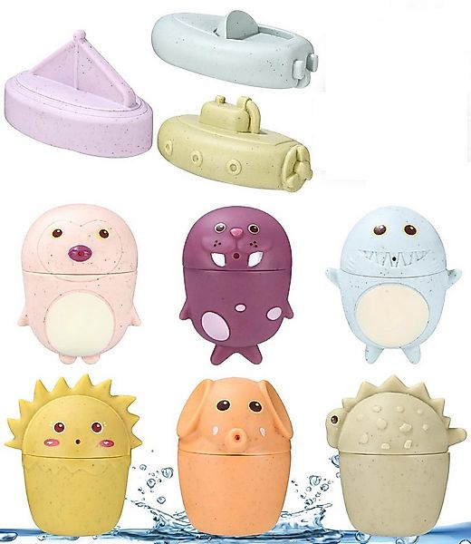 CLTYQ Badespielzeug Badewannenspielzeug ab 1 2 3 4 Jahr, Silikon Badespielz günstig online kaufen