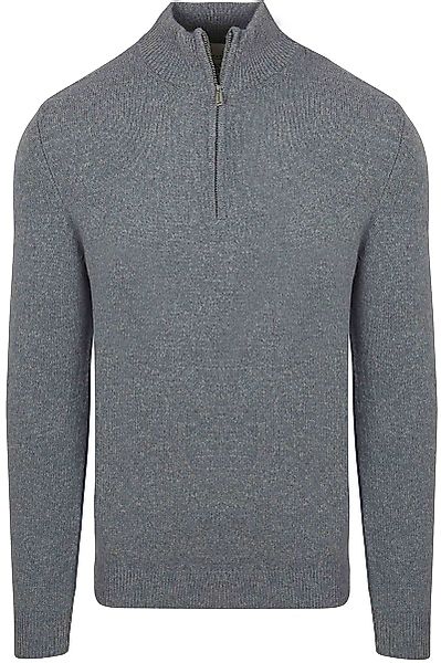 Profuomo Half Zip Pullover Wolle Blend Blau - Größe M günstig online kaufen