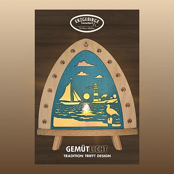 Weigla LED Dekolicht "Leuchtturm - Maritim, BxHxT: 30x32x6 cm" E14 Dekolamp günstig online kaufen