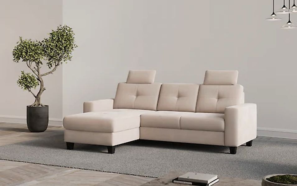 Places of Style Ecksofa »Varese L-Form«, wahlweise mit Bettfunktion und Bet günstig online kaufen