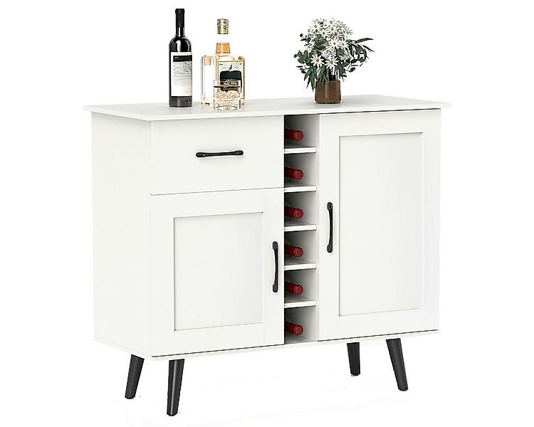 COSTWAY Weinschrank Buffetschrank mit 6-Flaschen Weinregal, verstellbare Re günstig online kaufen