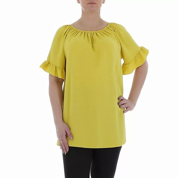 Ital-Design Kurzarmbluse Damen Elegant Bluse in Gelb günstig online kaufen