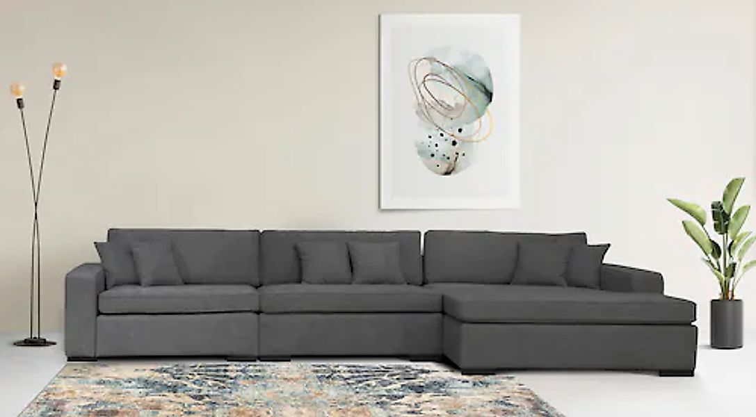 Home affaire Ottomane »Skara L-Form«, Lounge-Sofa mit Federkernpolsterung, günstig online kaufen