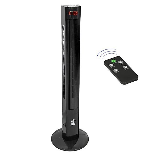 ECD Germany Turmventilator mit LED Display und Fernbedienung XL 45W Schwarz günstig online kaufen