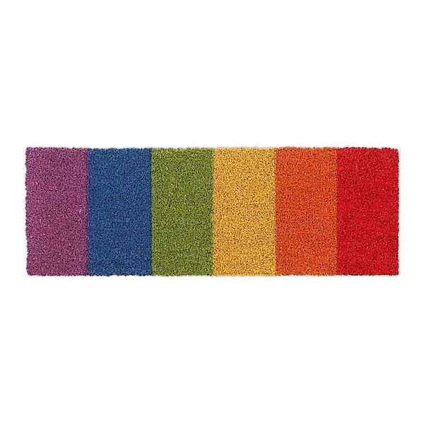 relaxdays Fußmatte Kokos Fußmatte Regenbogen, Höhe: günstig online kaufen