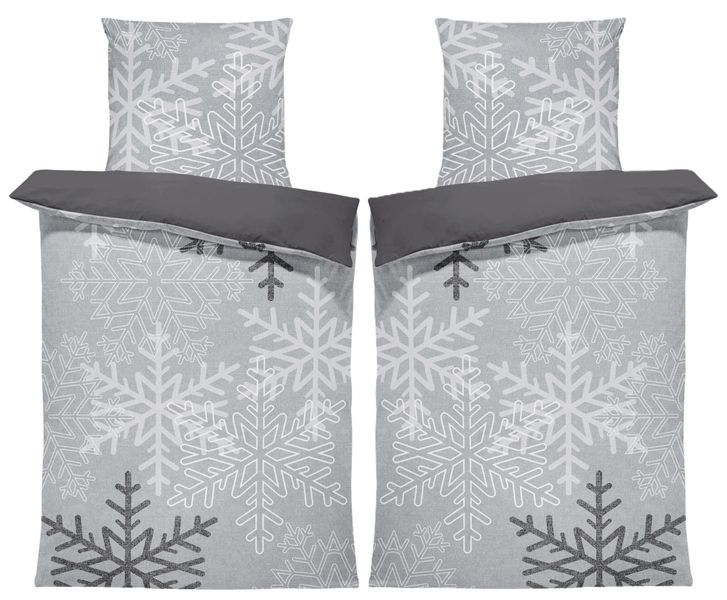 One Home Bettwäsche Winter Snowflakes, Biber, günstig online kaufen