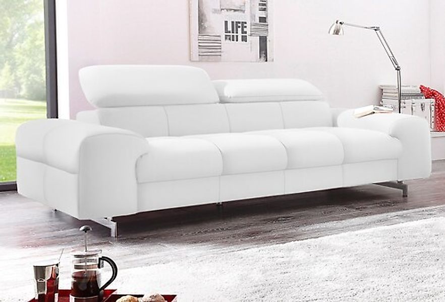 COTTA 3-Sitzer »Chef«, Big-Sofa mit Kopfteilverstellung, edle Metallkufen günstig online kaufen