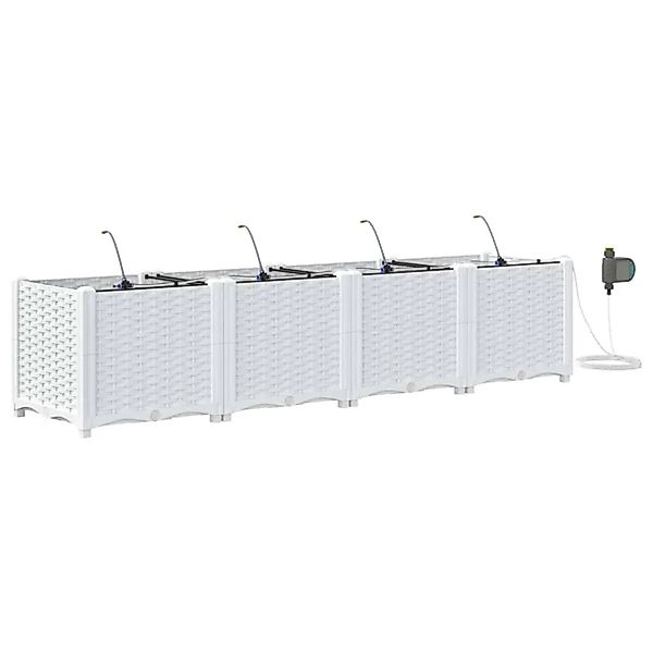 vidaXL Garten-Pflanzgefäß 4 Stk Weiß Stahl 42002915 günstig online kaufen