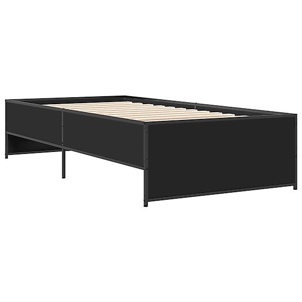 vidaXL Bettgestell Schwarz 100x200 cm Holzwerkstoff und Metall 845236 günstig online kaufen