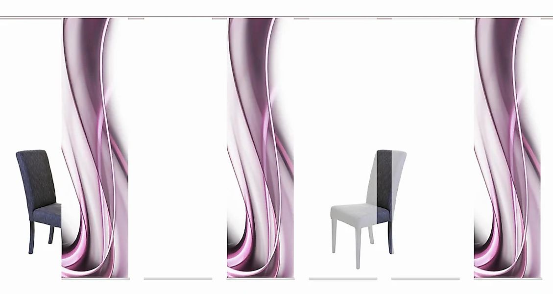 HOME WOHNIDEEN Schiebegardine "ONDAR" Klettband 6 Stk. tlg. HxB: 245x60, in günstig online kaufen