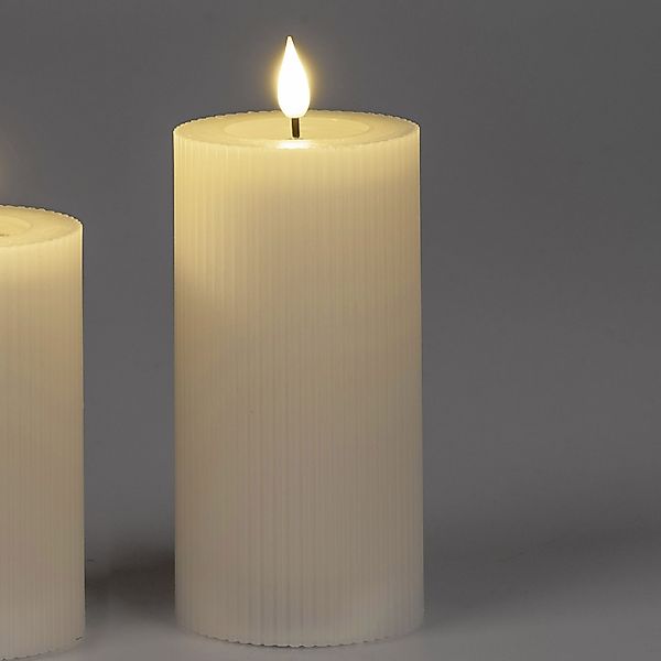 formano LED-Kerze Streifen, Mit Timerfunktion, Creme, günstig online kaufen