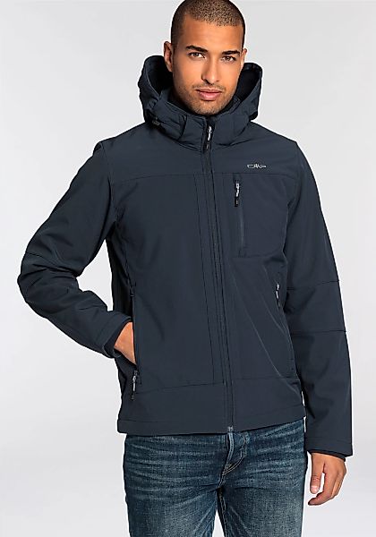CMP Softshelljacke mit Kapuze Wasserabweisend & Winddicht & Atmungsaktiv günstig online kaufen