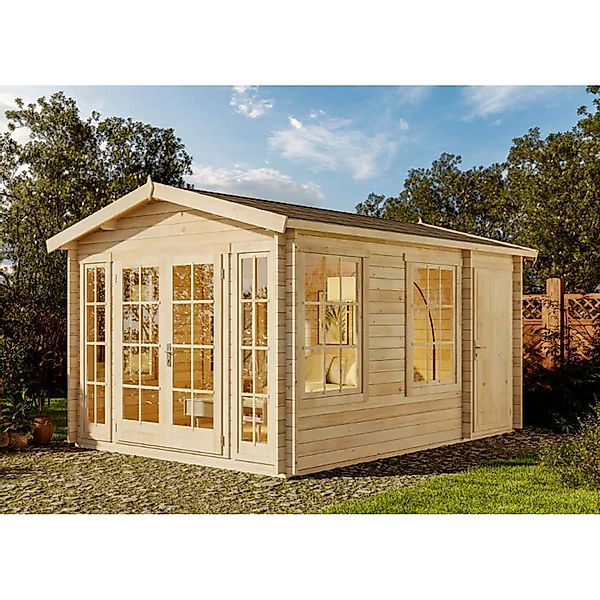Alpholz Gartenhaus Kim-40 Satteldach 340 cm x 460 cm Naturbelassen günstig online kaufen