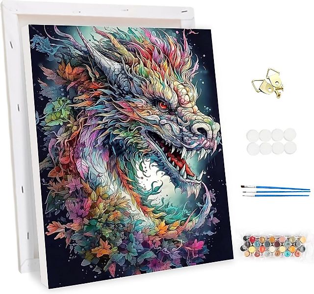 GD IMPORT Malen nach Zahlen Meiyuda - Drache mit Holzrahmen mit Farben 30x4 günstig online kaufen