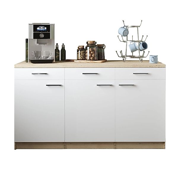 Respekta Küchenmöbel-Set 13 Merle 150 cm Weiß günstig online kaufen