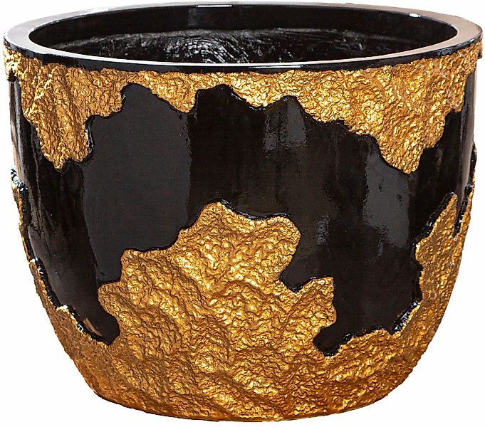 GILDE Übertopf "Übertopf rund Famosa goldfarben; schwarz", (1 St.) günstig online kaufen