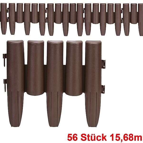Beeteinfassung 7er-Set Braun 15,68m günstig online kaufen