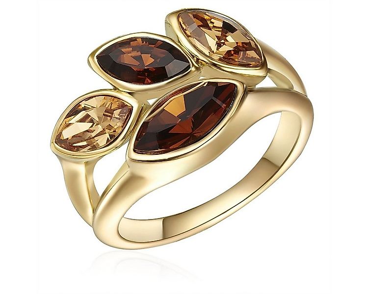 Lulu & Jane Fingerring gelbgold, verziert mit Kristallen von Swarovski® günstig online kaufen