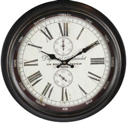 Ambiente Haus Wanduhr "Dupont Wanduhr aus Metall 40cm" günstig online kaufen