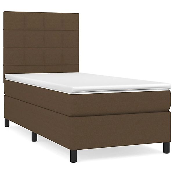vidaXL Boxspringbett mit Matratze Dunkelbraun 100x200 cm Stoff 3141756 günstig online kaufen