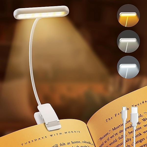 MUPOO LED Leselampe Klemmlampe Breites Licht, günstig online kaufen
