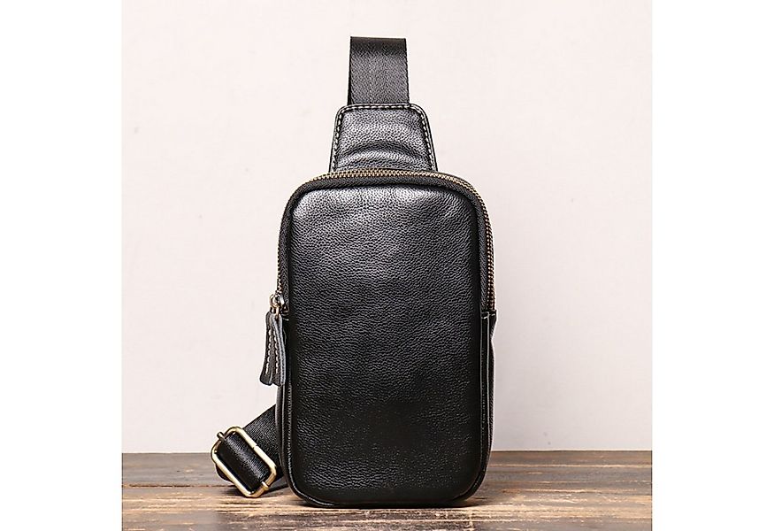 YUBRO-STUDIO Messenger Bag Herren Leder Umhängetasche Brusttasche Crossbody günstig online kaufen