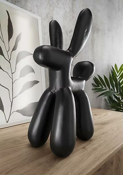 Deko-Figur 37 cm hoch DOG 3 Matt Schwarz günstig online kaufen