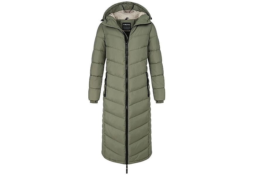 SUBLEVEL Steppjacke Damen Mantel mit Kapuze extra lange Winter Jacke Parka günstig online kaufen