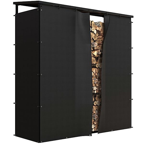 Outsunny Kaminholzregal mit wasserdichter Abdeckung, BxTxH:185x62x184 günstig online kaufen