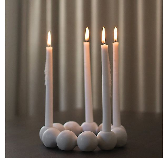 dbkd Kerzenhalter Adventskranz Bright in mattem weiß für 4 Stabkerzen günstig online kaufen