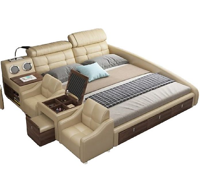 Xlmoebel Bett Lederbett Betten Polster Doppel Multifunktion 180x200 Leder ( günstig online kaufen